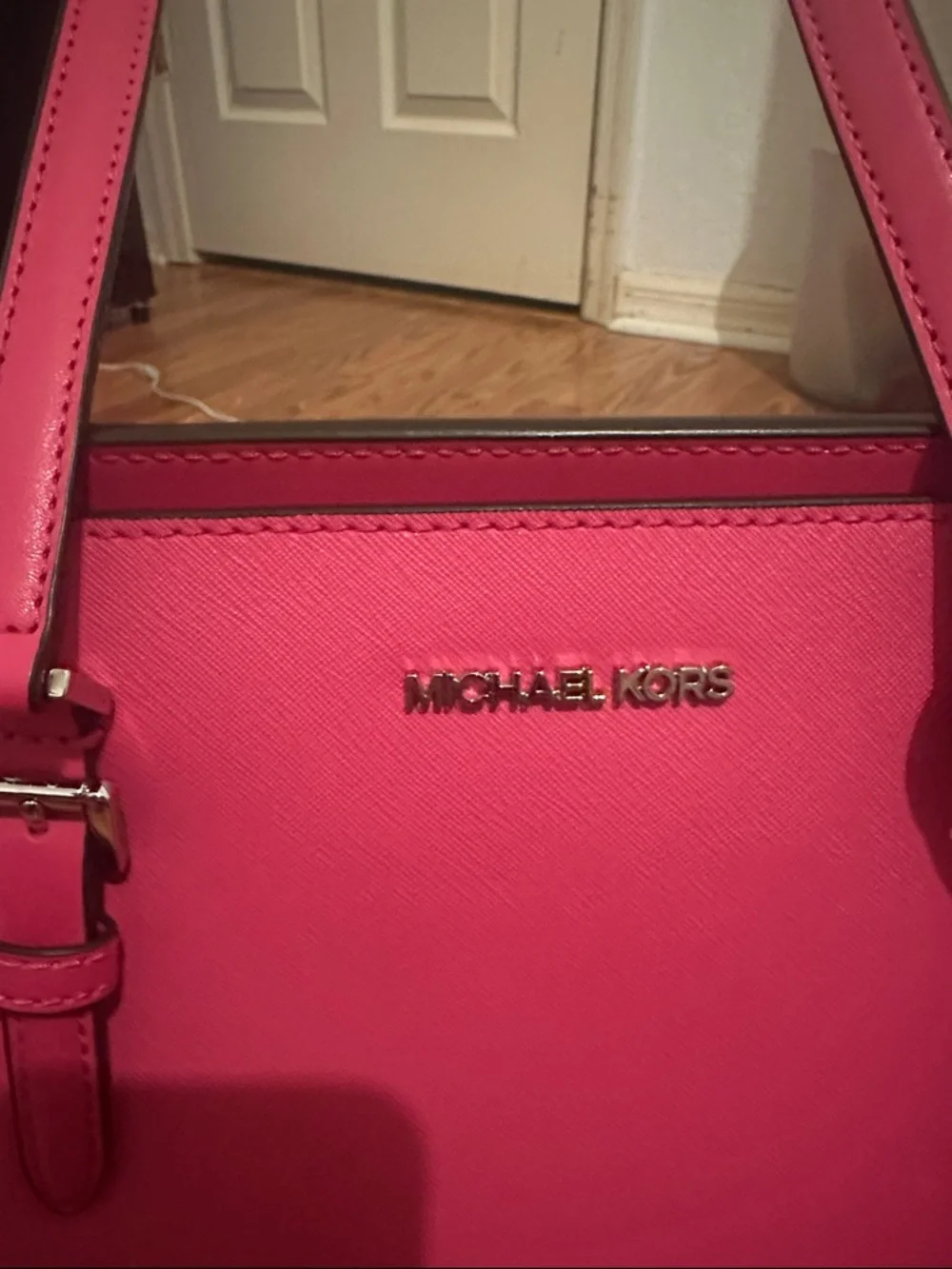 Michael Kors Hot Pink Saffiano Tote with Matching Wallet - Picture 2 of 9